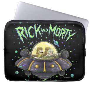 RICK OCH MORTY™ Bild av illustrerad rymdflygnin Laptop Fodral