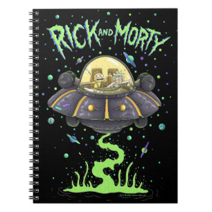 RICK OCH MORTY™  Bild av illustrerad rymdflygning Anteckningsbok