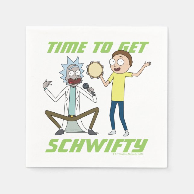 RICK OCH MORTY™ | Dags att hämta Schwifty Pappersservett (Framsidan)