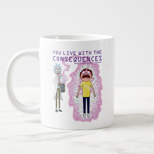 RICK OCH MORTY™| Du lever med konsekvenserna Jumbo Mugg (Vänster)