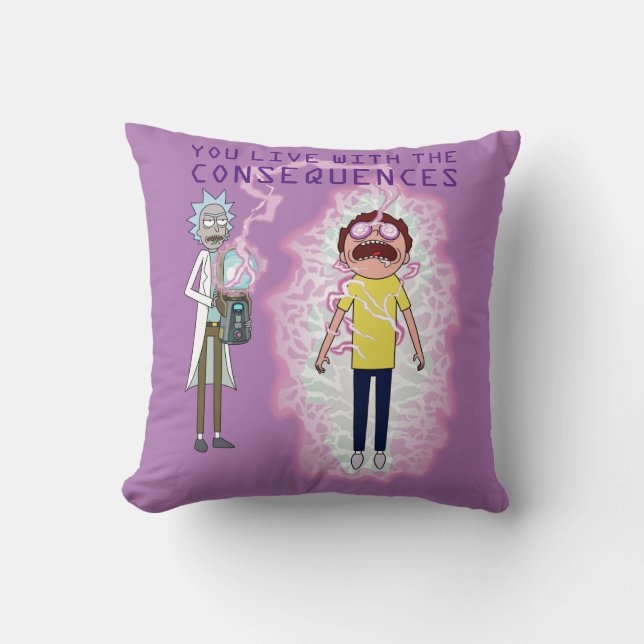 RICK OCH MORTY™ | Du lever med konsekvenserna Kudde (Framsida)