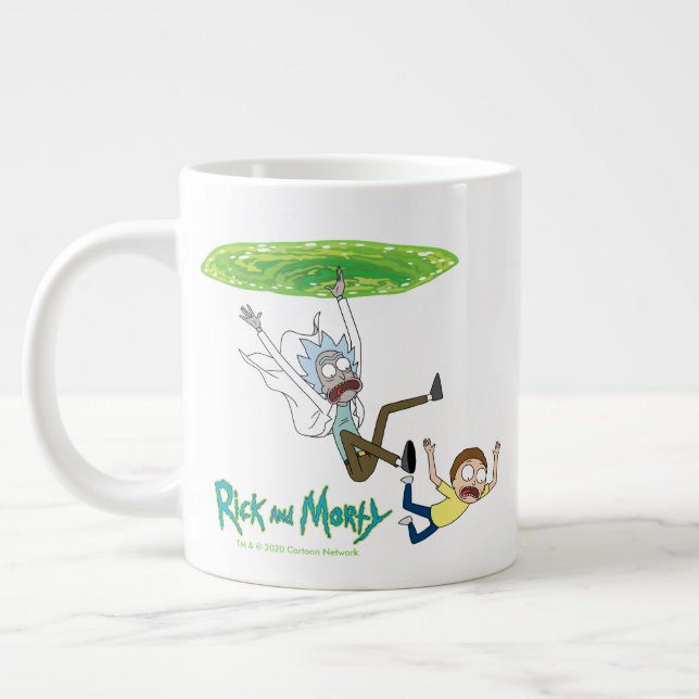 RICK OCH MORTY™| Fallande från portalen Jumbo Mugg (Vänster)