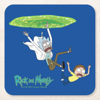 RICK OCH MORTY™| Fallande från portalen Underlägg Papper Kvadrat
