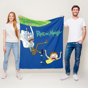 RICK OCH MORTY™   Fallande utanför portalen Fleecefilt