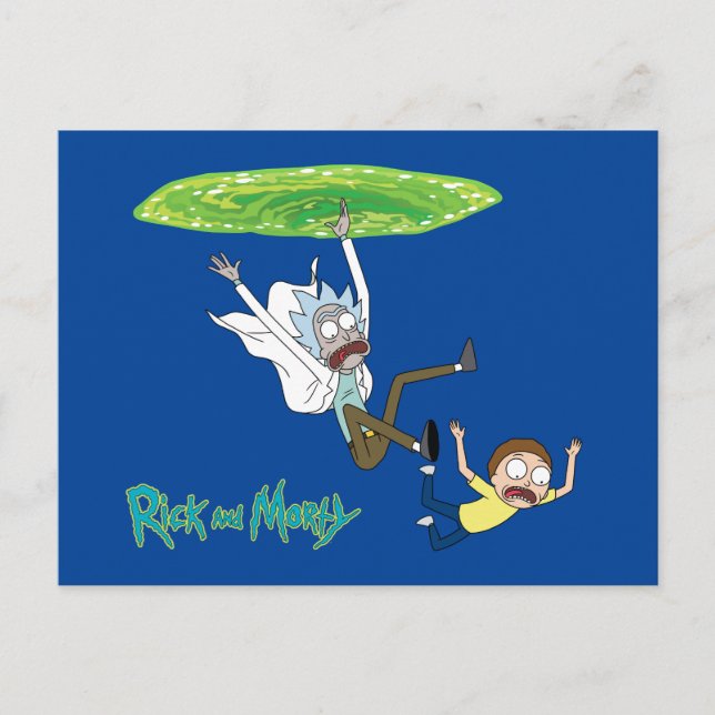 RICK OCH MORTY™ | Fallande utanför portalen Inbjudan Vykort (Framsida)