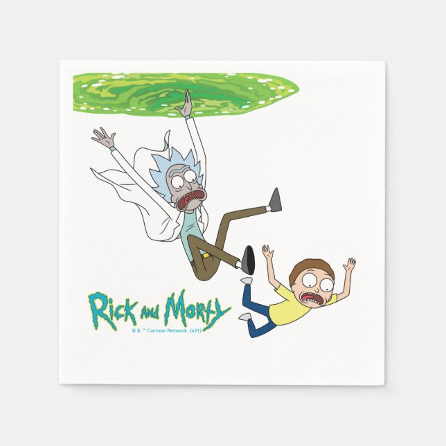 RICK OCH MORTY™ | Fallande utanför portalen Pappersservett (Framsidan)
