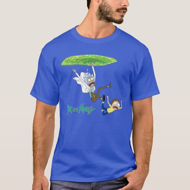 RICK OCH MORTY™ | Fallande utanför portalen T Shirt (Framsida)