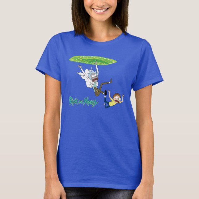 RICK OCH MORTY™ | Fallande utanför portalen T Shirt (Framsida)