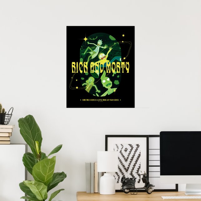 Rick och Morty Falling Quote Badge Poster (Hemmakontoret)