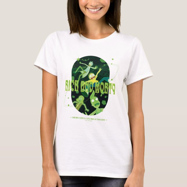 Rick och Morty Falling Quote Badge T Shirt (Framsida)