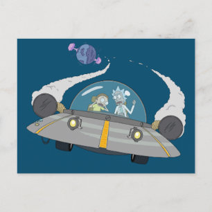 RICK OCH MORTY™ Flygning i rymden Frakt Inbjudan Vykort