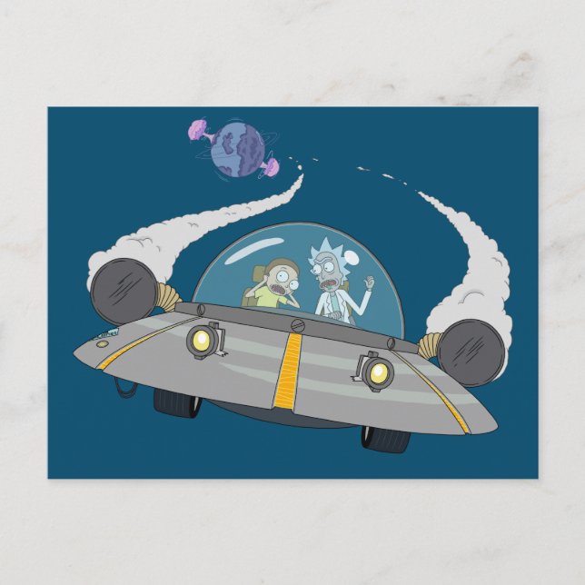 RICK OCH MORTY™ | Flygning i rymden Frakt Inbjudan Vykort (Framsida)