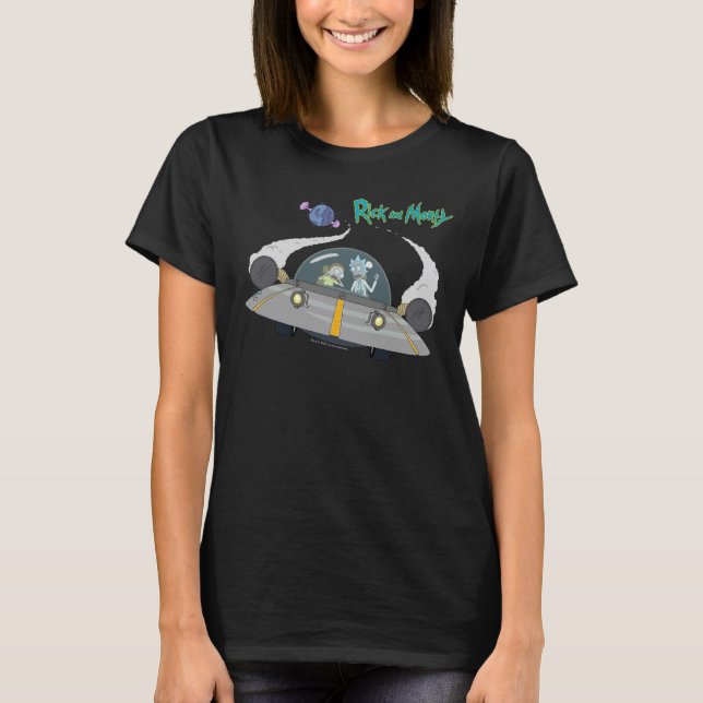 RICK OCH MORTY™ | Flygning i rymden Frakt T Shirt (Framsida)
