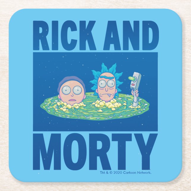 RICK OCH MORTY™ | Genomsökning via portal Underlägg Papper Kvadrat (Framsidan)