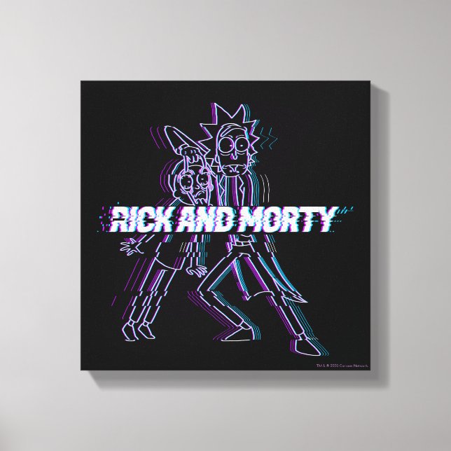 RICK OCH MORTY™ | Glitched Rick och Morty Canvastryck (Framsida)