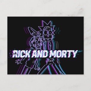 RICK OCH MORTY™ Glitched Rick och Morty Inbjudan Vykort