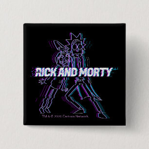 RICK OCH MORTY™   Glitched Rick och Morty Knapp