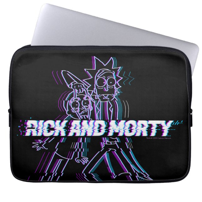 RICK OCH MORTY™ | Glitched Rick och Morty Laptop Fodral (Framsidan)