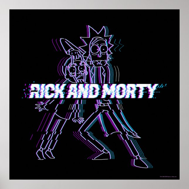 RICK OCH MORTY™ | Glitched Rick och Morty Poster (Framsidan)