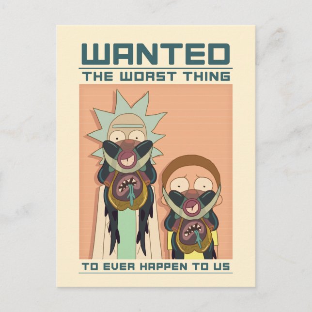 RICK OCH MORTY™ | Glorzo Wanted Poster Inbjudan Vykort (Framsida)