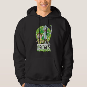 RICK OCH MORTY™ Grönt Stänk Hoodie