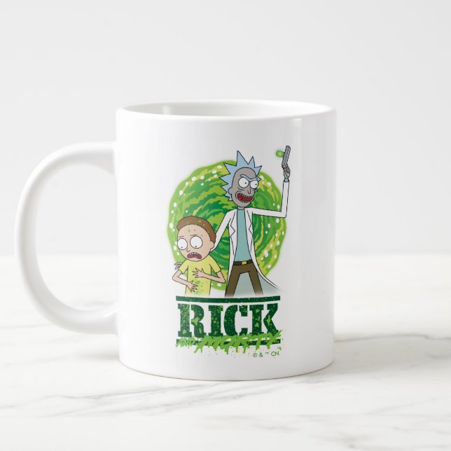 RICK OCH MORTY™ | Grönt Stänk Jumbo Mugg (Vänster)