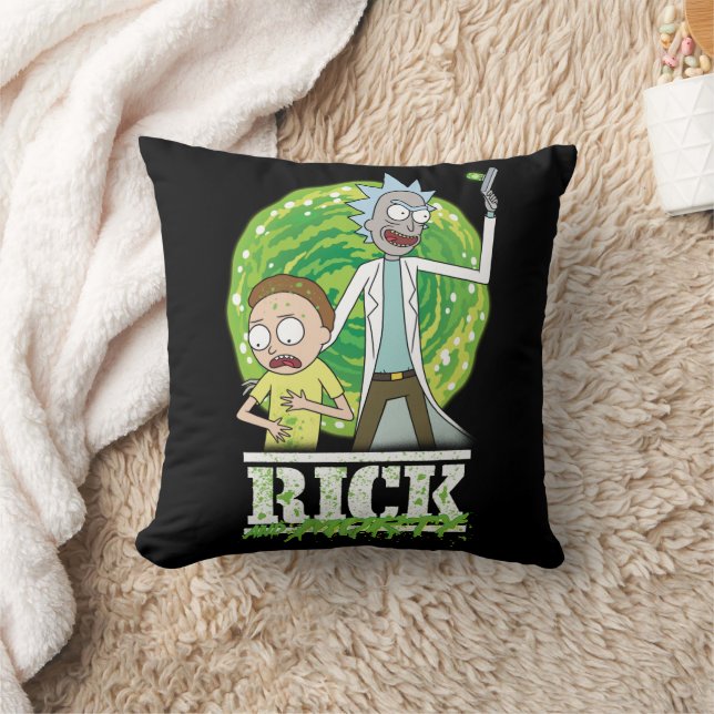 RICK OCH MORTY™ | Grönt Stänk Kudde (Filt)