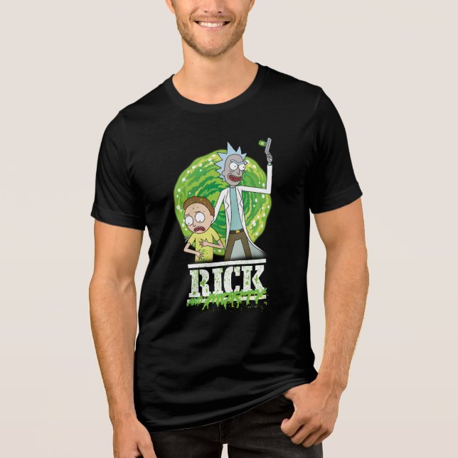 RICK OCH MORTY™ | Grönt Stänk T Shirt (Framsida)