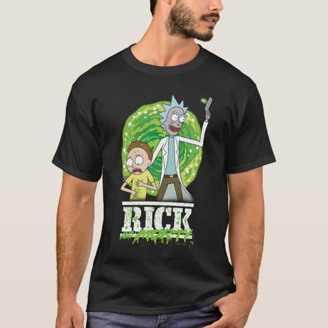 RICK OCH MORTY™ | Grönt Stänk T Shirt (Framsida)
