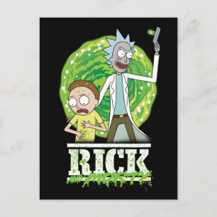 RICK OCH MORTY™ Grönt Stänk Vykort