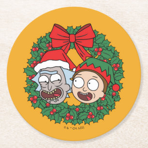 Rick och Morty   HELGDAG MÖNSTER Underlägg Papper Rund