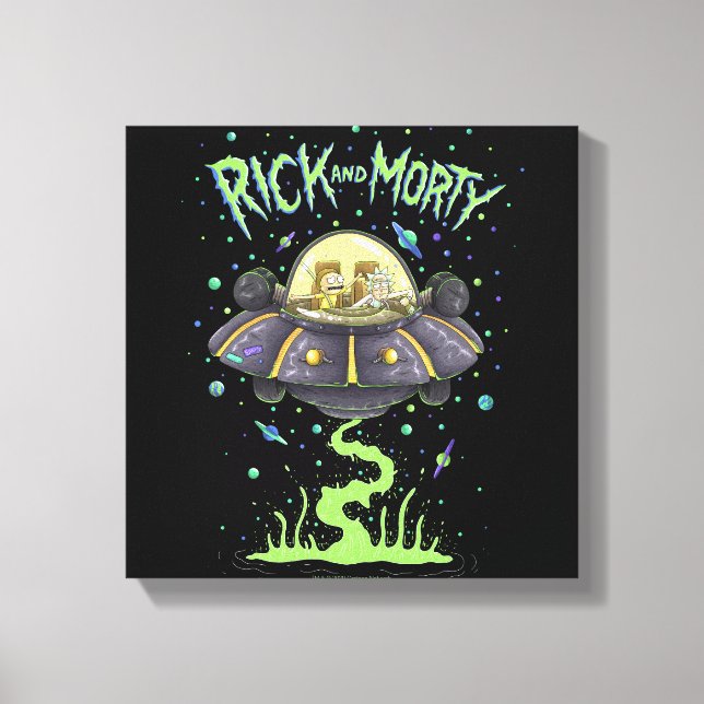 RICK OCH MORTY™ | Illustrerad rymdfärgsgrafik Canvastryck (Framsida)
