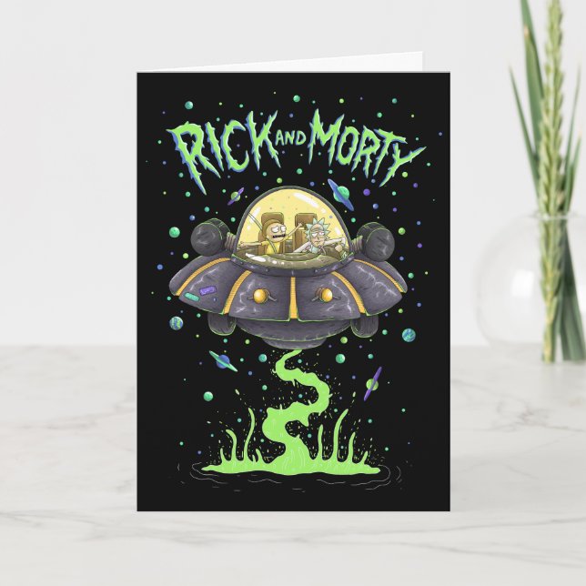 RICK OCH MORTY™ | Illustrerad rymdfärgsgrafik Kort (Framsida)