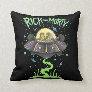 RICK OCH MORTY™   Illustrerad rymdfärgsgrafik Kudde