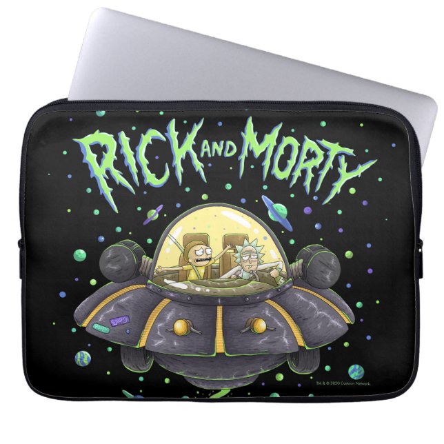 RICK OCH MORTY™ | Illustrerad rymdfärgsgrafik Laptop Fodral (Framsidan)
