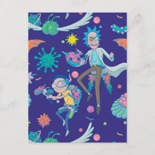 RICK OCH MORTY™ Infekterade celler Mönster Inbjudan Vykort