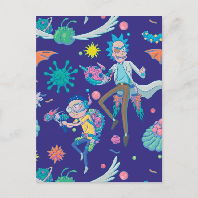 RICK OCH MORTY™ | Infekterade celler Mönster Inbjudan Vykort (Framsida)