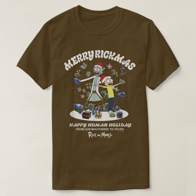 Rick och Morty jul Merry Rickmas Lycklig Human T Shirt (Design framsida)