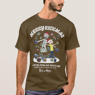 Rick och Morty jul Merry Rickmas Lycklig Human T Shirt