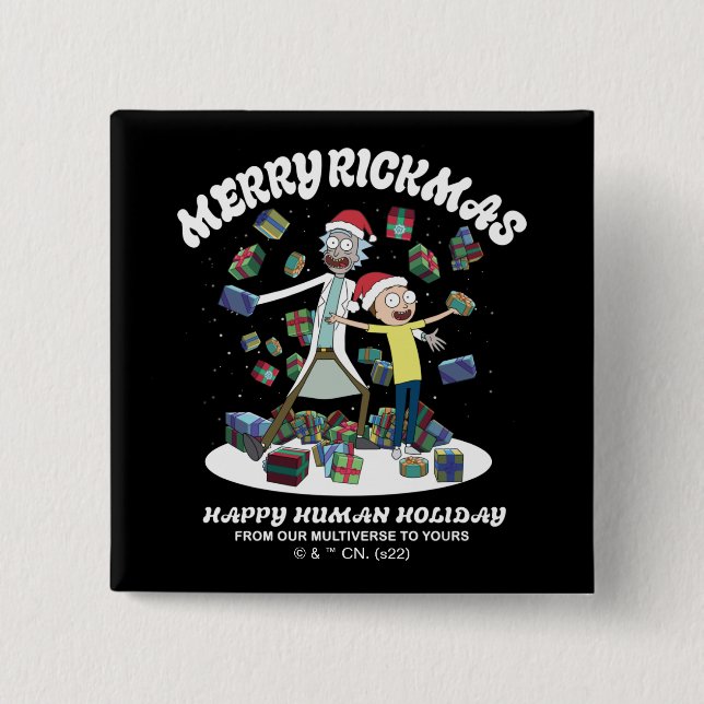 Rick och Morty | Merry Rickmas Presenter Knapp (Framsida)