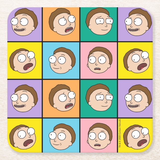 RICK OCH MORTY™| Morty's Moods Underlägg Papper Kvadrat (Framsidan)