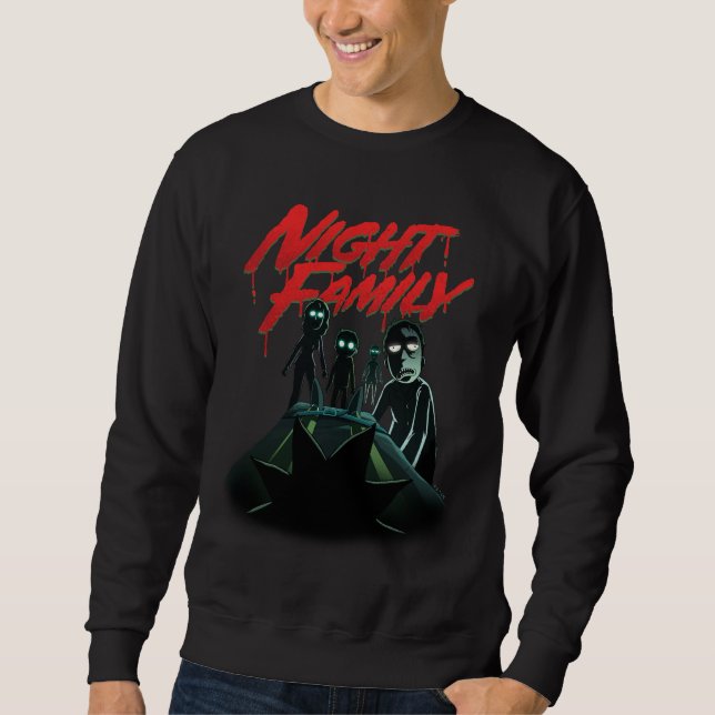 RICK OCH MORTY™ | Nattfamilj Lång Ärmad Tröja (Framsida)