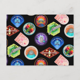 RICK OCH MORTY™ Patch Rymden Mönster Inbjudan Vykort