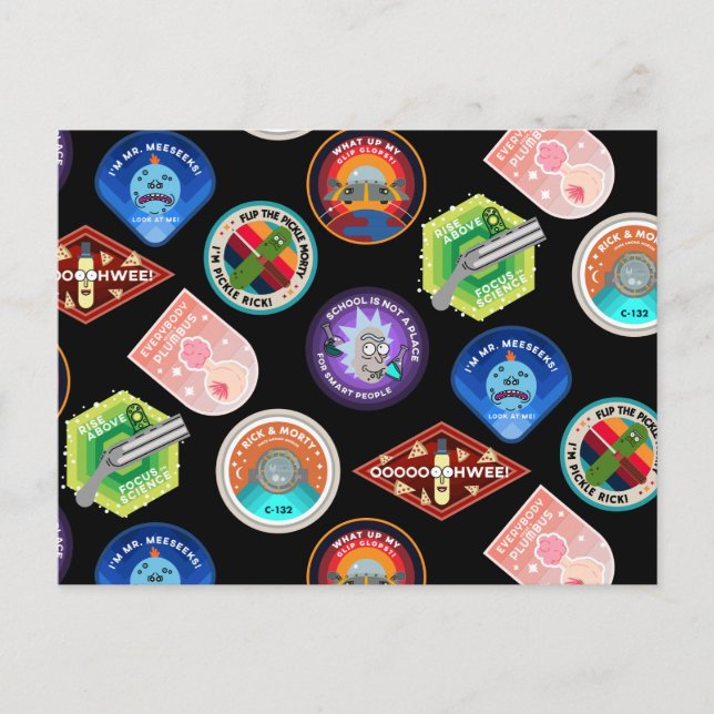RICK OCH MORTY™ | Patch Rymden Mönster Inbjudan Vykort (Framsida)