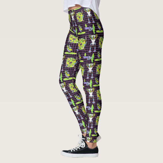 RICK OCH MORTY™| Pickle Rick Portal Mönster Leggings (Vänster)