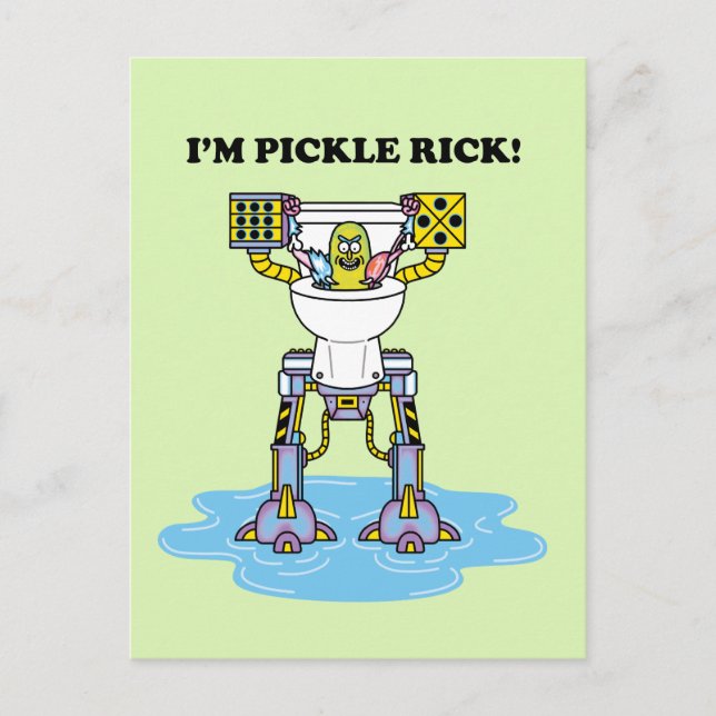 RICK OCH MORTY™ | Pickle Rick Toilet Mech Inbjudan Vykort (Framsida)