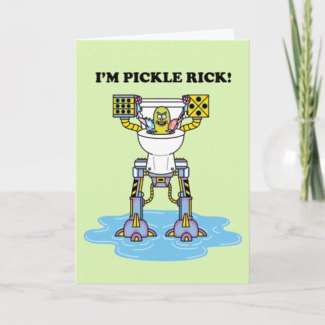 RICK OCH MORTY™| Pickle Rick Toilet Mech Kort (Framsida)