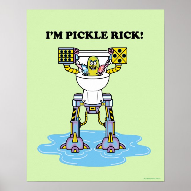 RICK OCH MORTY™ | Pickle Rick Toilet Mech Poster (Framsidan)