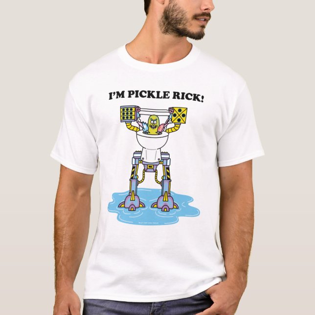 RICK OCH MORTY™ | Pickle Rick Toilet Mech T Shirt (Framsida)