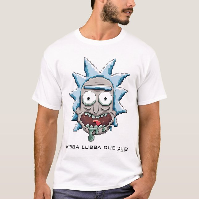 RICK OCH MORTY™ | Pixelverse Rick Drooling Head T Shirt (Framsida)